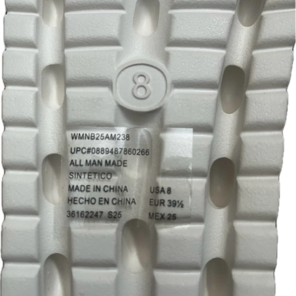 No Boundaries White Adjustable Geo Slide Sandals. New with tags. Women's size 8